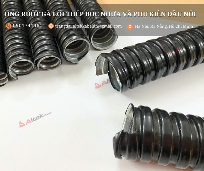 Ống ruột gà lõi thép bọc nhựa pvc phi 40 - 1 1/4” inch