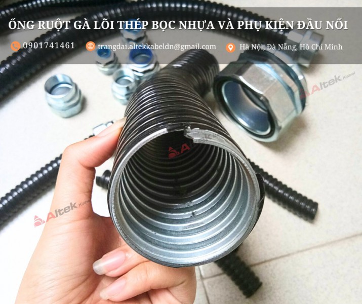 Ống ruột gà lõi thép bọc nhựa pvc phi 40 - 1 1/4” inch