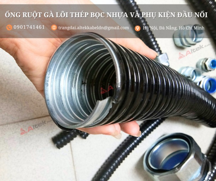 Ống ruột gà lõi thép bọc nhựa pvc phi 40 - 1 1/4” inch