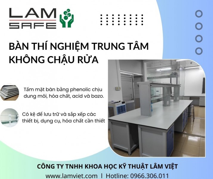 Giới Thiệu Bàn Thí Nghiệm Trung Tâm với Mặt Bàn Bằng Vật Liệu Phenolic