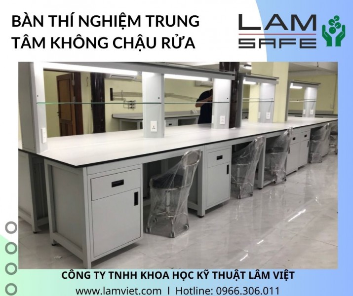 Giới Thiệu Bàn Thí Nghiệm Trung Tâm với Mặt Bàn Bằng Vật Liệu Phenolic