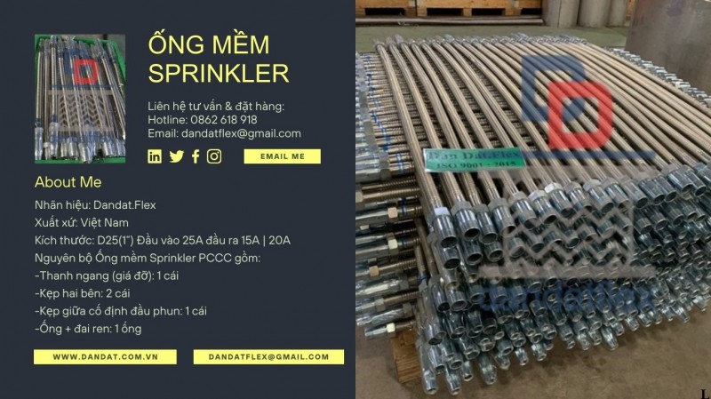 Ống Mềm Cấp Nước Đầu Phun Sprinkler, Ống Mềm PCCC D25