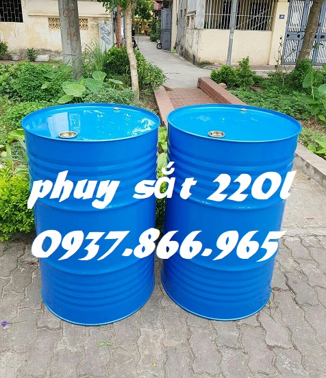 Thùng phuy sắt nắp kín cũ, phuy sắt mới