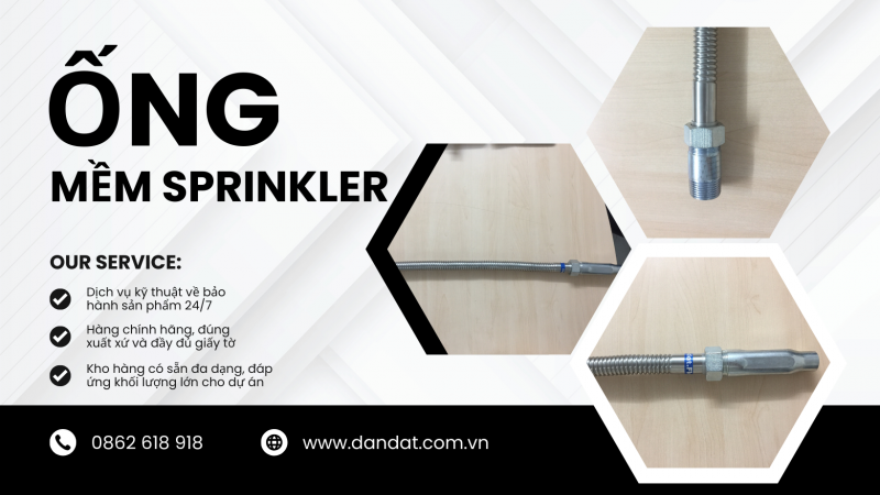 Ống Mềm Chữa Cháy, Ống Mềm Nối Đầu Phun Sprinkler, Khớp Nối Mềm Inox Dùng Cho Đầu Sprinkler