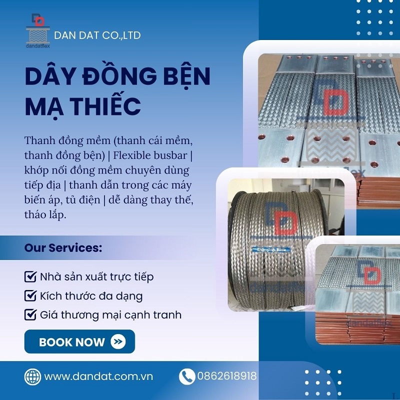 Thanh nối đồng mềm, Dây đồng bện mạ thiếc, Cáp đồng bện tiếp địa 