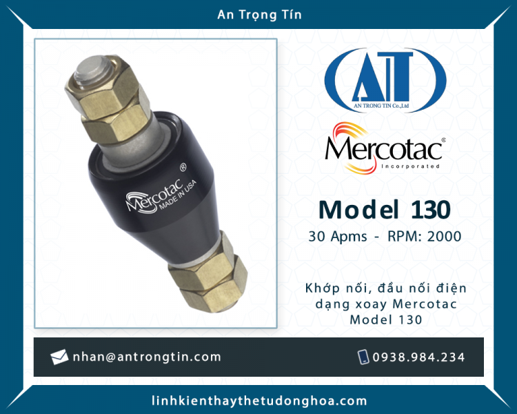 Khớp nối xoay Mercotac Model 130 công nghệ truyền điện được cải tiến