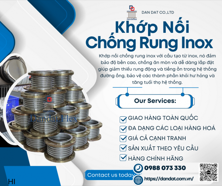 Khớp Nối Co Giãn Chịu Áp Cao | Khớp co giãn cho nồi hơi công nghiệp | Khớp co giãn bằng vải 