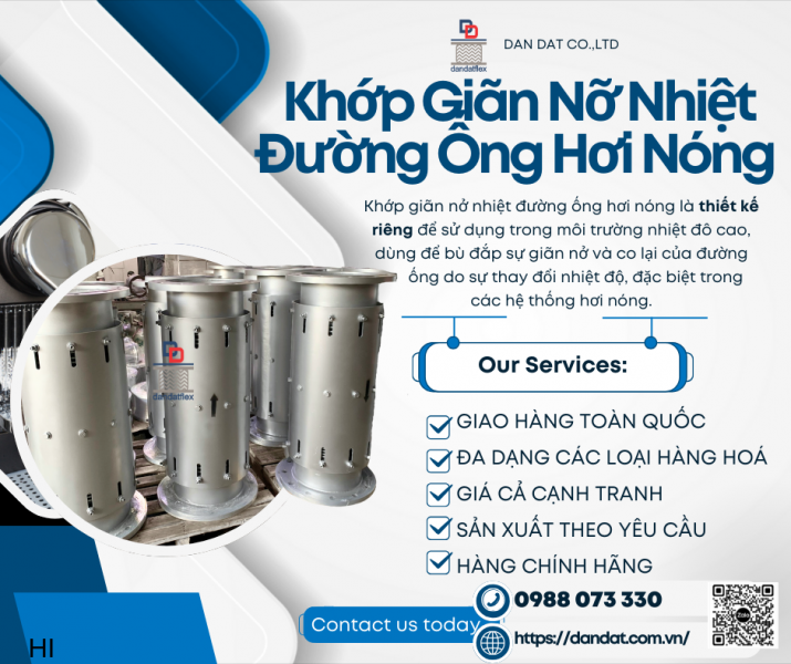 Khớp Nối Co Giãn Chịu Áp Cao | Khớp co giãn cho nồi hơi công nghiệp | Khớp co giãn bằng vải 