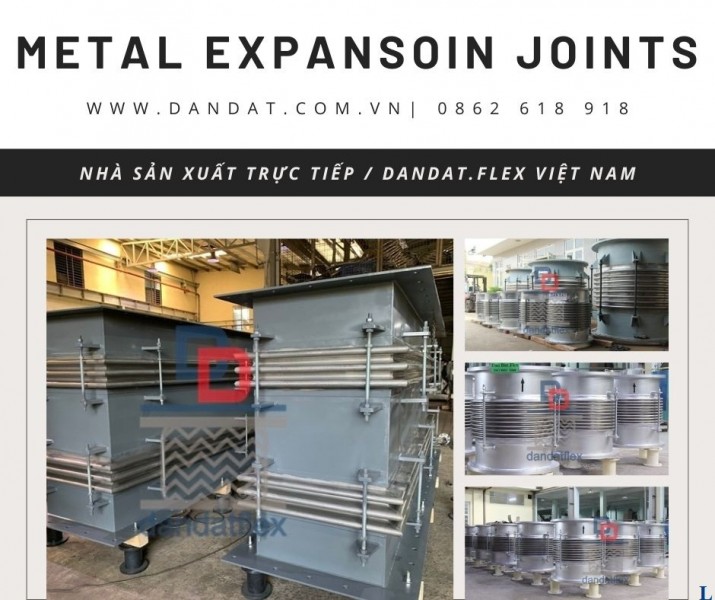 Khớp nối giãn nở nhiệt, khớp giãn nở inox hình chữ nhật, bù giản nở mặt bích vuông