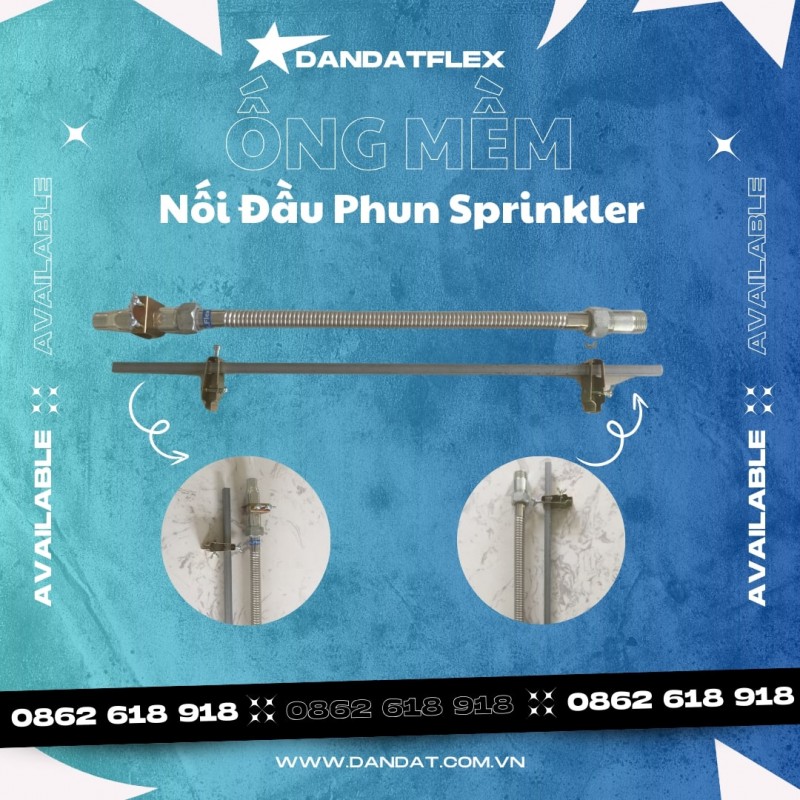 Ống mềm Sprinkler dùng trong PCCC/Dây mềm nối đầu phun Sprinkler/Phụ kiện ống mềm sprinkler/