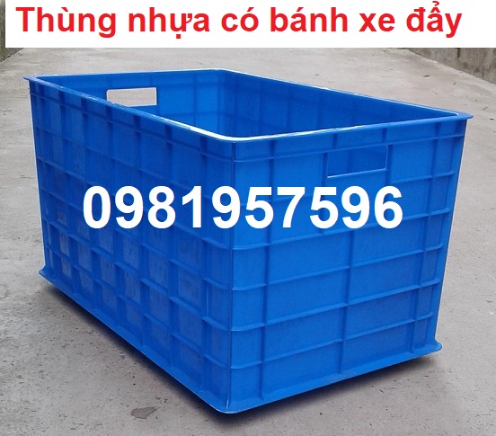 Thùng nhựa có 5 bánh xe đẩy, chuyên phân phối thùng nhựa nguyên sinh các loại