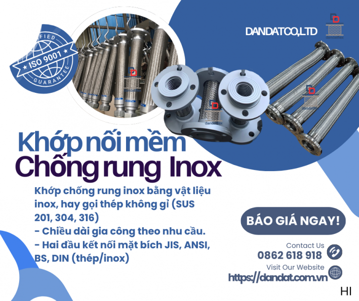 Khớp Nối Mềm Chống Rung| Khớp Nối Chống Rung Inox 304 Và Inox 316