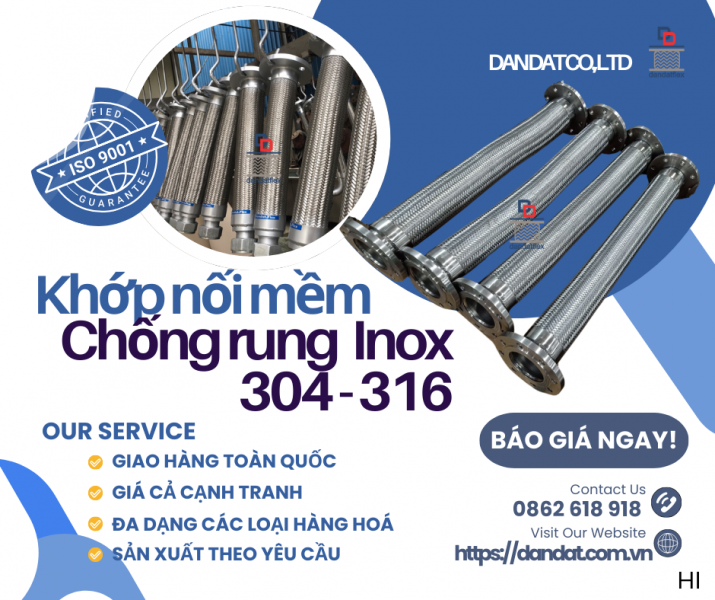 Khớp Nối Mềm Chống Rung| Khớp Nối Chống Rung Inox 304 Và Inox 316