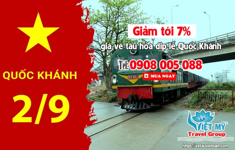 Ưu đãi hấp dẫn dịp Quốc khánh Giảm giá vé tàu hỏa lên đến 7% 