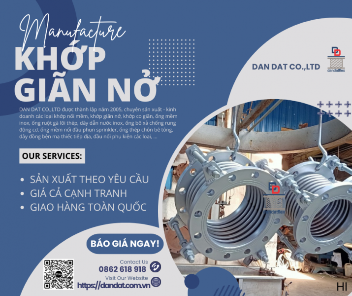 Khớp Giãn Nở Inox| Khớp giãn nở inox nối bích| Khớp giãn nở nhiệt bằng vải