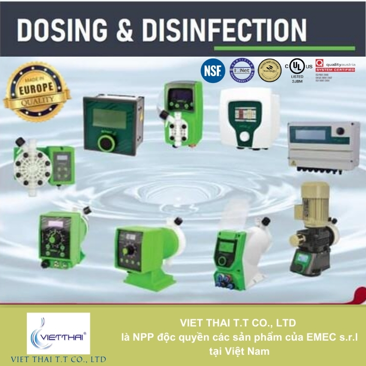 Bơm định lượng EMEC HTA 10006 K/PP dòng lưu lượng thấp dưới 1 L/h