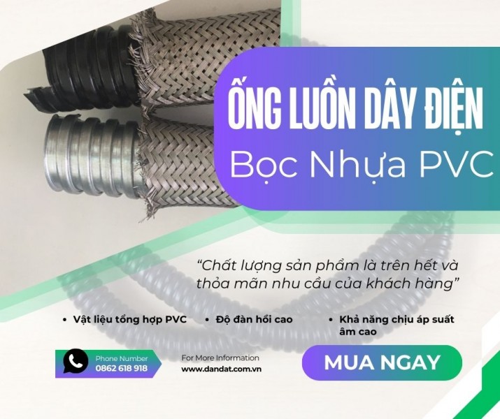 Ống ruột gà luồn dây điện chống cháy/Ống ruột gà lõi thép luồn dây điện bọc nhựa PVC