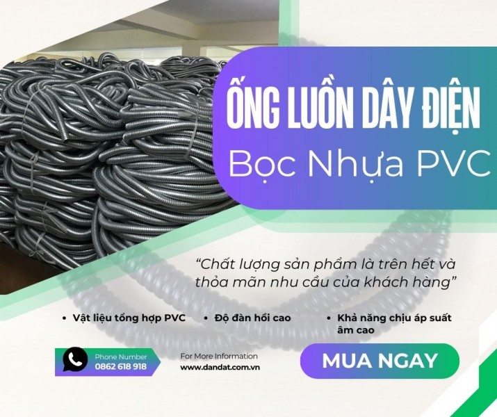 Ống ruột gà luồn dây điện chống cháy/Ống ruột gà lõi thép luồn dây điện bọc nhựa PVC