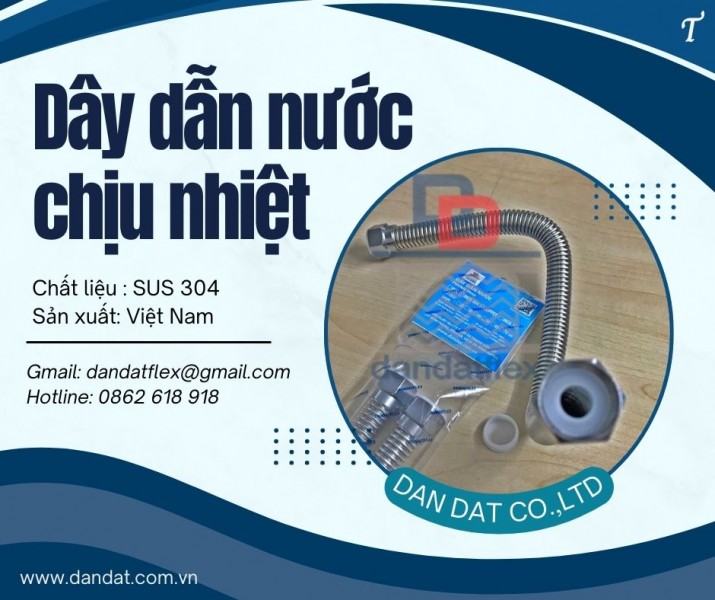 Dây dẫn nước mềm inox, dây mềm cấp nước nóng, ống mềm cấp nước thép không gỉ