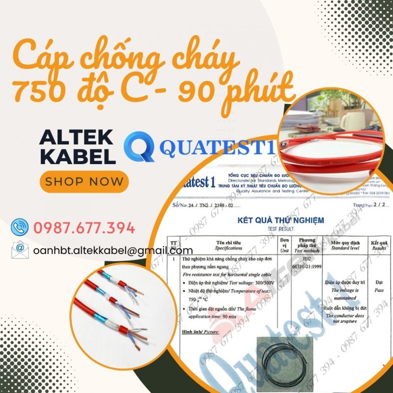 Cáp chống cháy chống nhiễu Altek Kabel 2x1.0