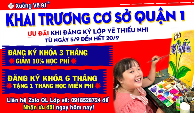 Lớp vẽ cho bé quận 1 - Lớp vẽ đường Nguyễn Bỉnh Khiêm