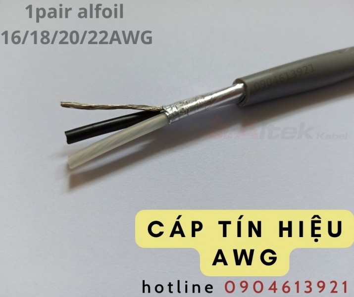 Cáp điều khiển chống nhiễu 1 pair 18AWG Altek Kabel 