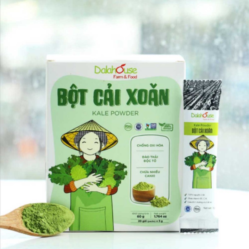 Bột Cải xoăn Kale nguyên chất Sấy Lạnh - Siêu thực phẩm cho sức khỏe mỗi ngày