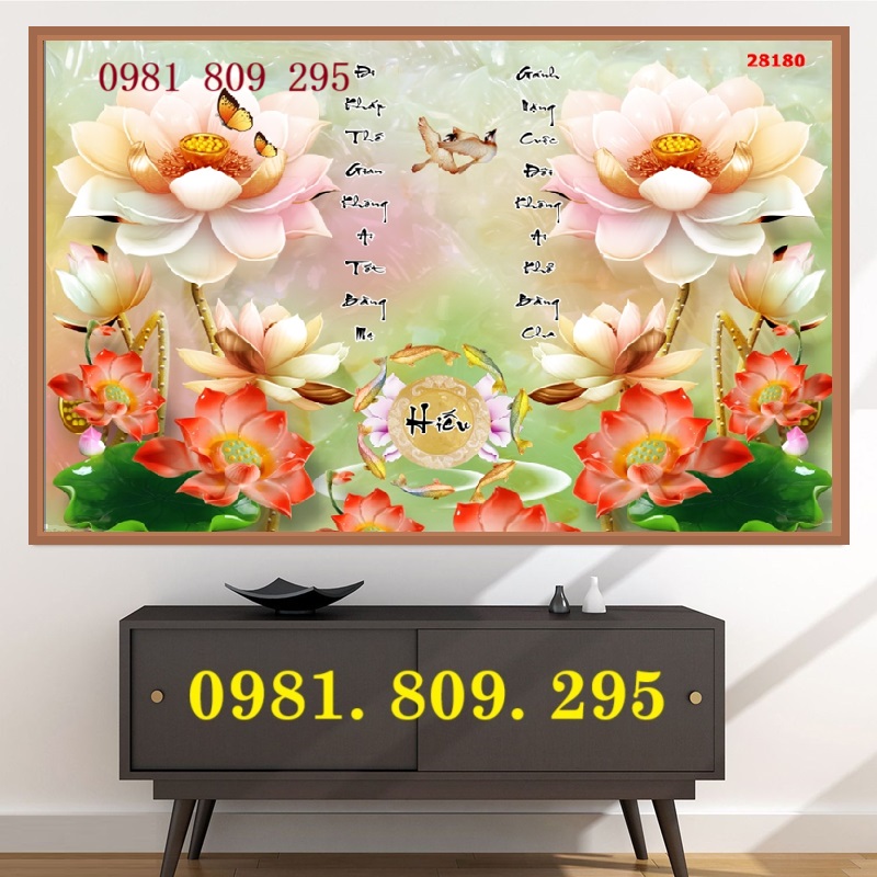  Tranh gạch hoa sen 3d mới nhất hiện nay HT882