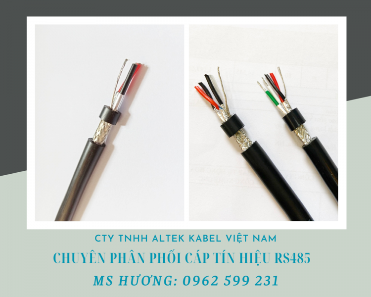 Cáp tín hiệu RS485 chống nhiễu 2Pair lưới si bạc + Al Foil 