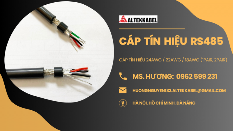 Cáp tín hiệu RS485 chống nhiễu 2Pair lưới si bạc + Al Foil 