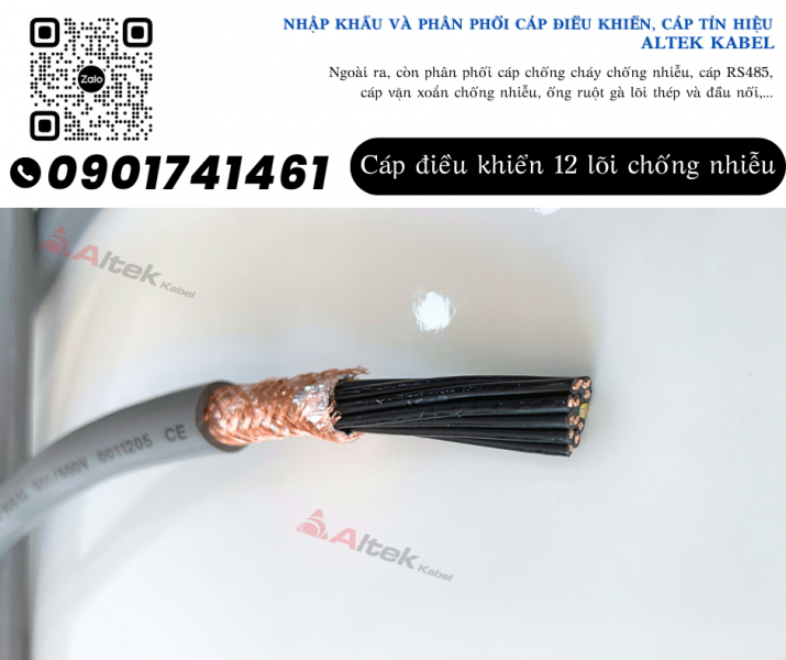 Cáp tín hiệu 12 lõi, cáp điều khiển 12 lõi giá rẻ