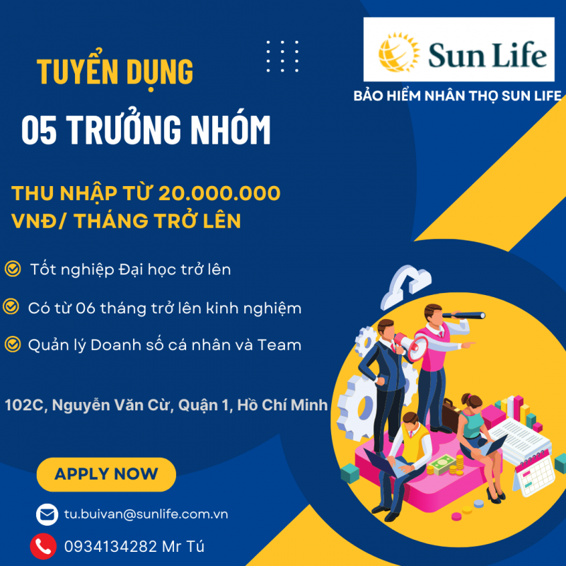 TUYỂN DỤNG 05 TRƯỞNG NHÓM 