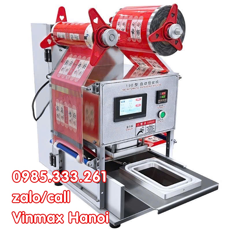 Máy dán miệng hộp vuông tự động loại 1 hộp