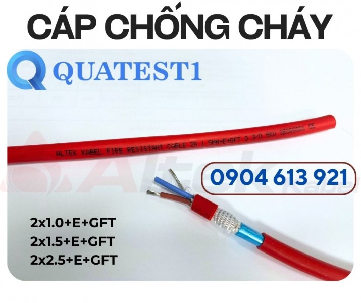 Cáp tín hiệu chống cháy chống nhiễu 2x1.5mm2 - Fr Altek Kabel