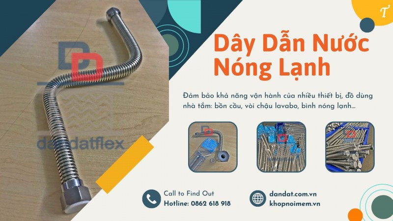 Dây dẫn nước mềm inox, ống mềm cho máy nóng lạnh, dây inox cấp nước ren trong