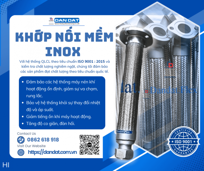 Khớp Nối Mềm Inox 2 Đầu Cong, Khớp nối mềm chống rung inox, Khớp nối mềm inox công nghiệp 