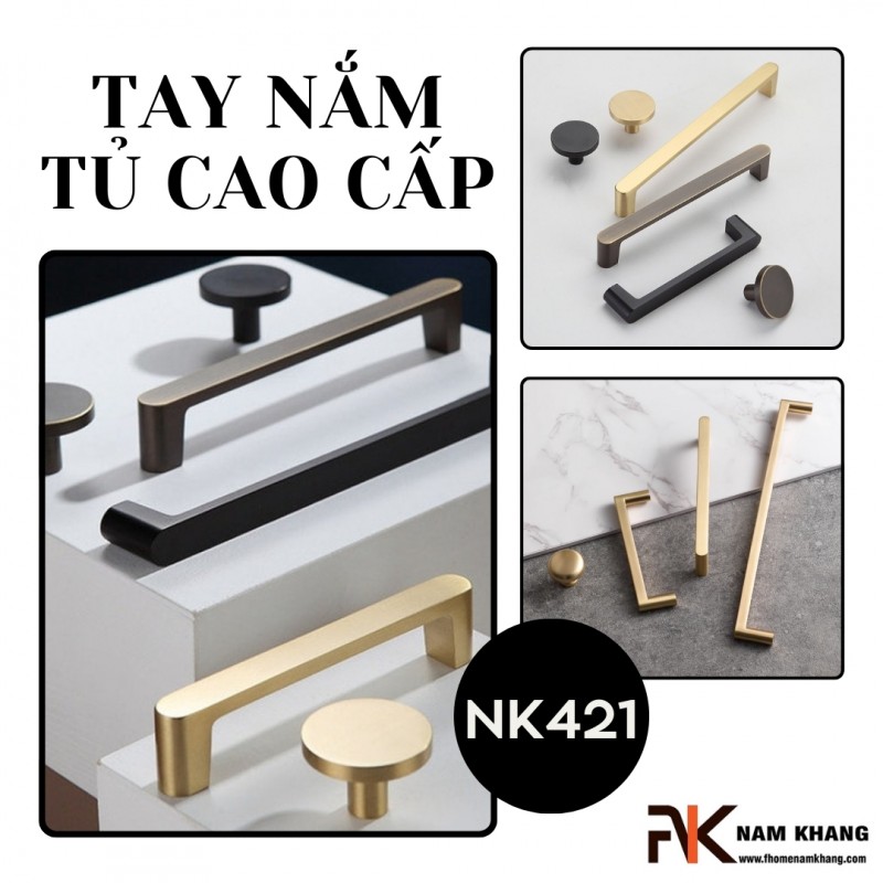 Tay nắm tủ dạng thanh chân đế tròn NK421 | Zalo 0901 196 552