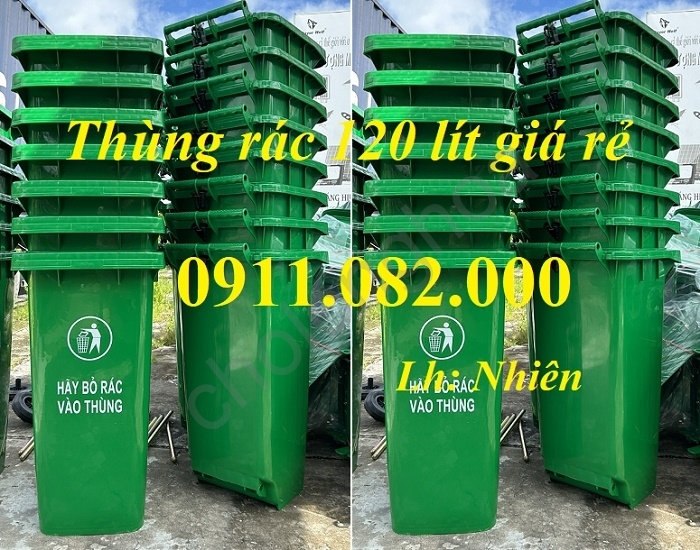 Bán thùng đựng rác giá rẻ tại tiền giang, thùng rác 120l 240l dầy chất lượng- lh 0911082000