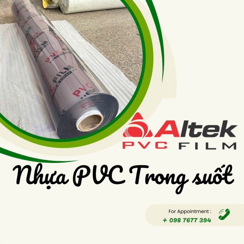 Màng nhựa pvc trong suốt không phun bột 0.15mm