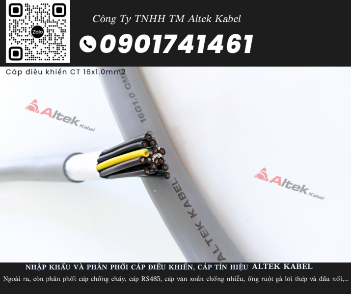 Cáp điều khiển 16 lõi Altek Kabel 0.5mm/ 0.75mm/ 1.0mm/ 1.5mm