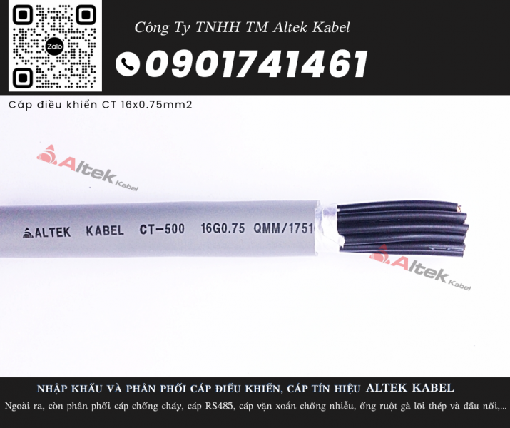 Cáp điều khiển 16 lõi Altek Kabel 0.5mm/ 0.75mm/ 1.0mm/ 1.5mm