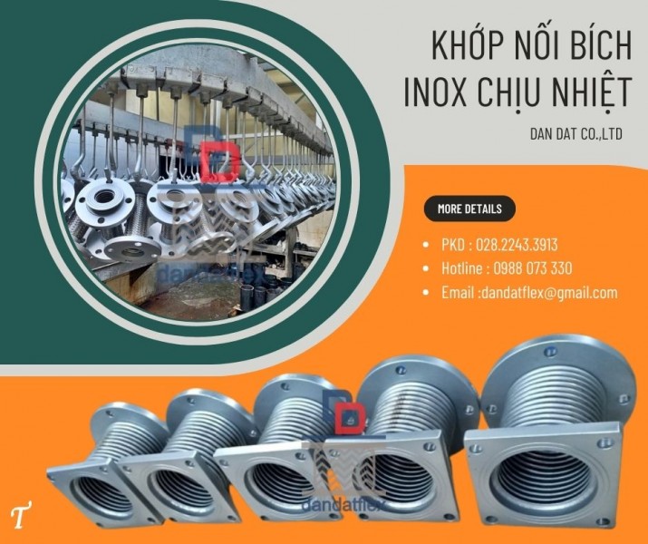 Khớp nối mềm kim loại, khớp nối mềm chống rung,khớp nối mềm nối bích chịu nhiệt