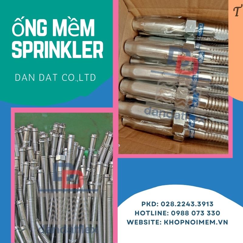 Dây mềm nối đầu phun sprinkler, ống mềm sprinkler PCCC, ống nối mềm cứu hỏa