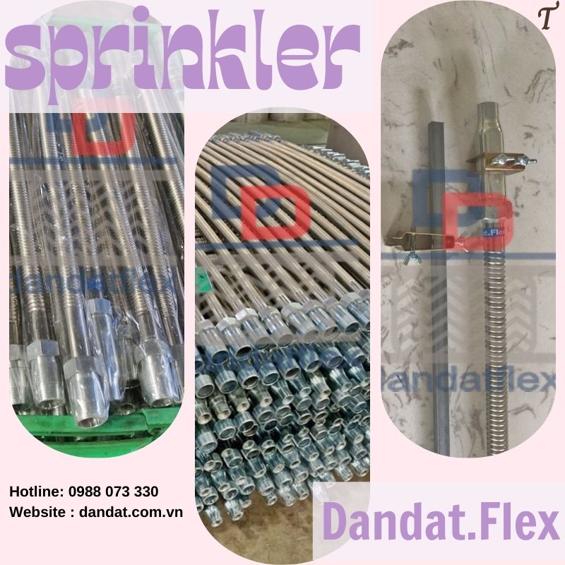 Dây mềm nối đầu phun sprinkler, ống mềm sprinkler PCCC, ống nối mềm cứu hỏa