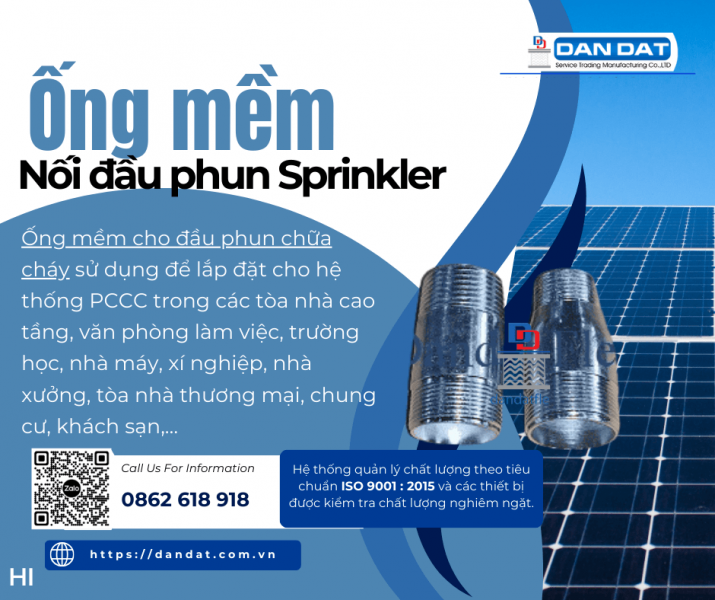 Ống Mềm Nối Đầu Phun Sprinkler, Khớp nối mềm PCCC, Dây mềm nối đầu phun sprinkler | Phòng Cháy Chữa 