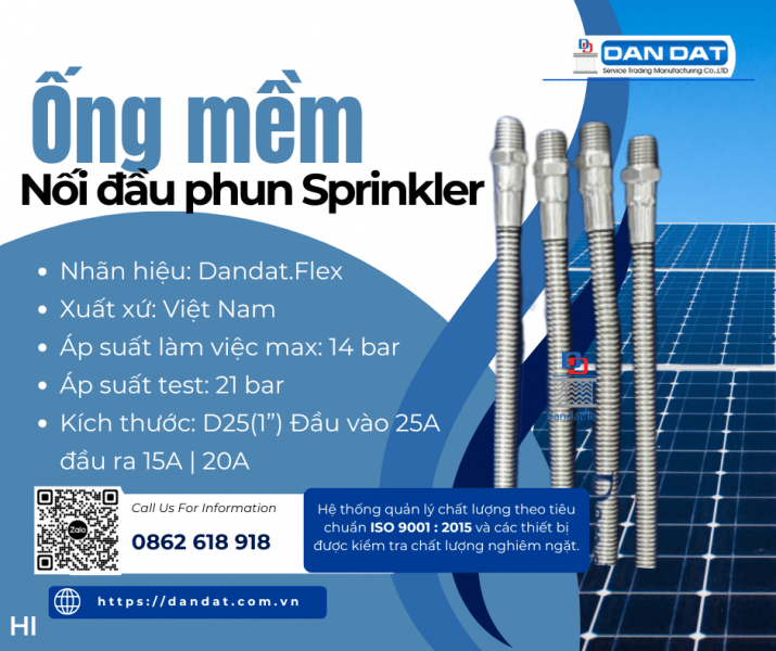 Ống Mềm Nối Đầu Phun Sprinkler, Khớp nối mềm PCCC, Dây mềm nối đầu phun sprinkler | Phòng Cháy Chữa 