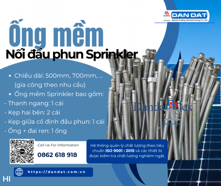 Ống Mềm Nối Đầu Phun Sprinkler, Khớp nối mềm PCCC, Dây mềm nối đầu phun sprinkler | Phòng Cháy Chữa 