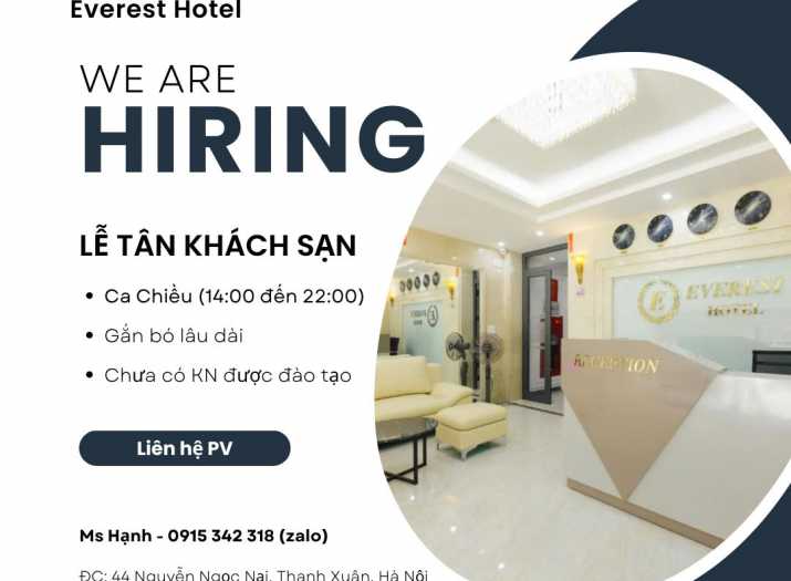 Tuyển Dụng Nhân Viên Lễ Tân