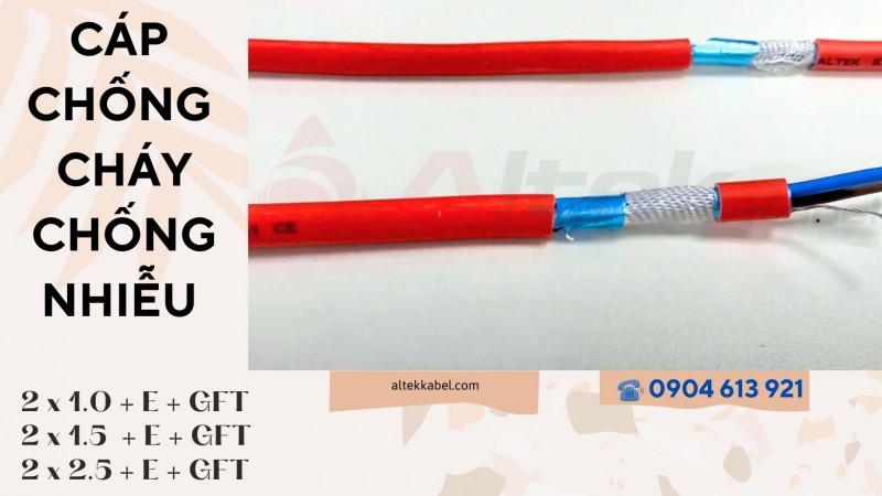 Cáp tín hiệu chống cháy chống nhiễu SCC 2x1.5mm2 / Fr Cable Glass Fiber Tape 