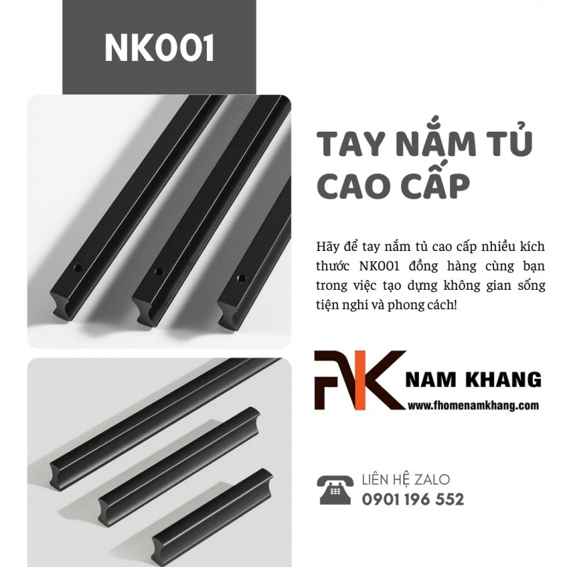 Tay nắm tủ cao cấp nhiều kích thước NK001 | Zalo 0901 196 552